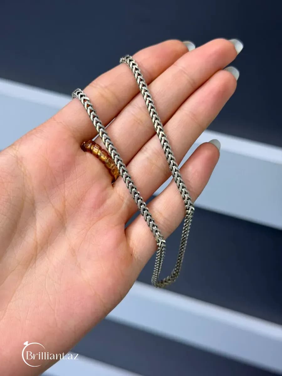 Серебряное колье - плетеное