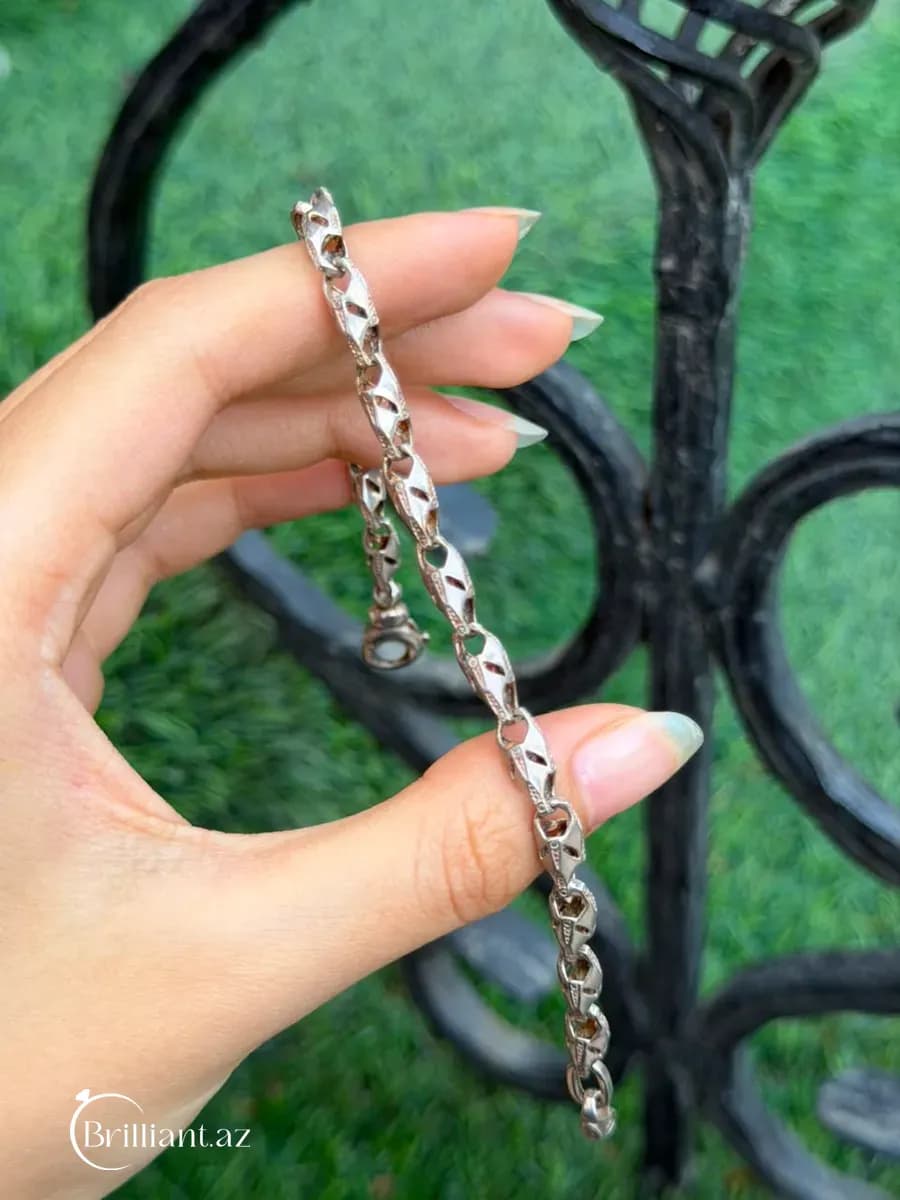 Men's silver bracelet model